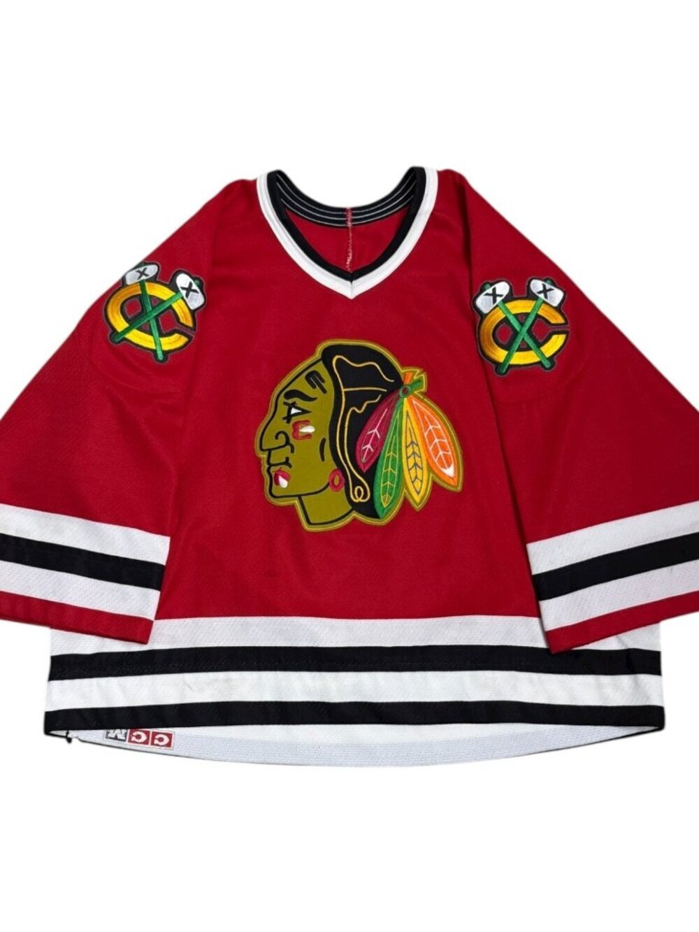 CHICAGO BLACKHAWKS Short Sleeve CROPPED Vintage 90s NHL Hockey Jersey Womens XL
